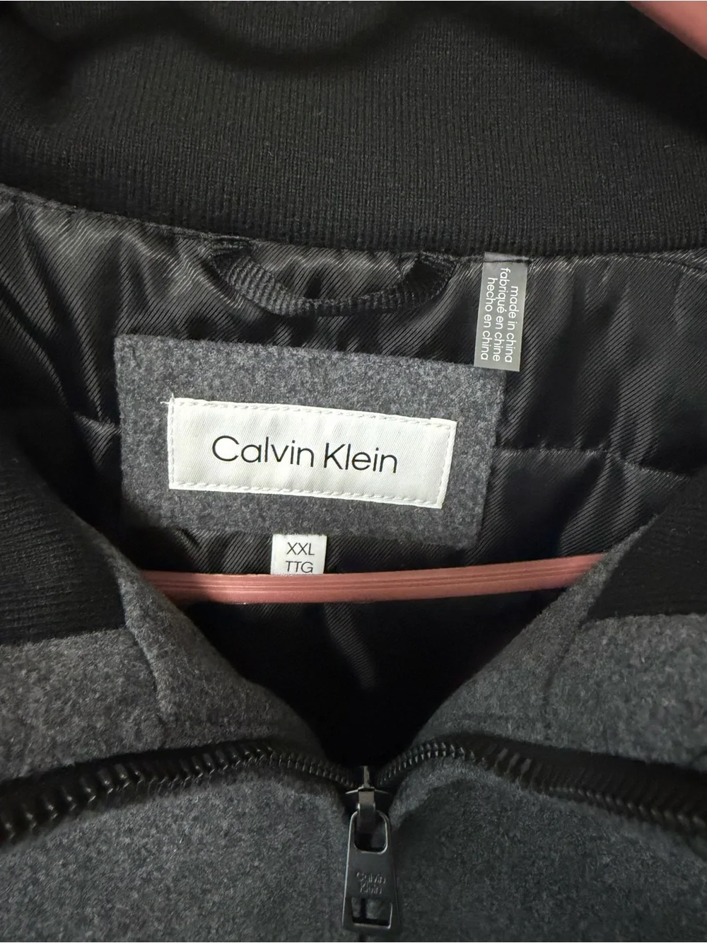 Calvin Klein Men's Grey Zip Bomber‎ Jacket
